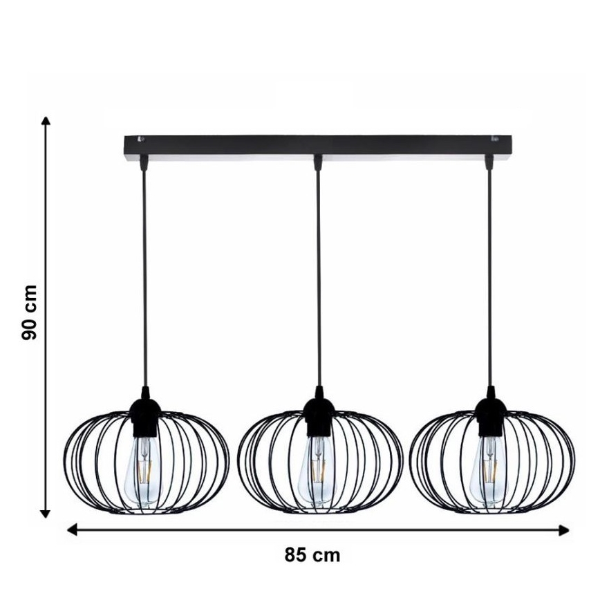 Luster na lanku BOCCA 3xE27/60W/230V