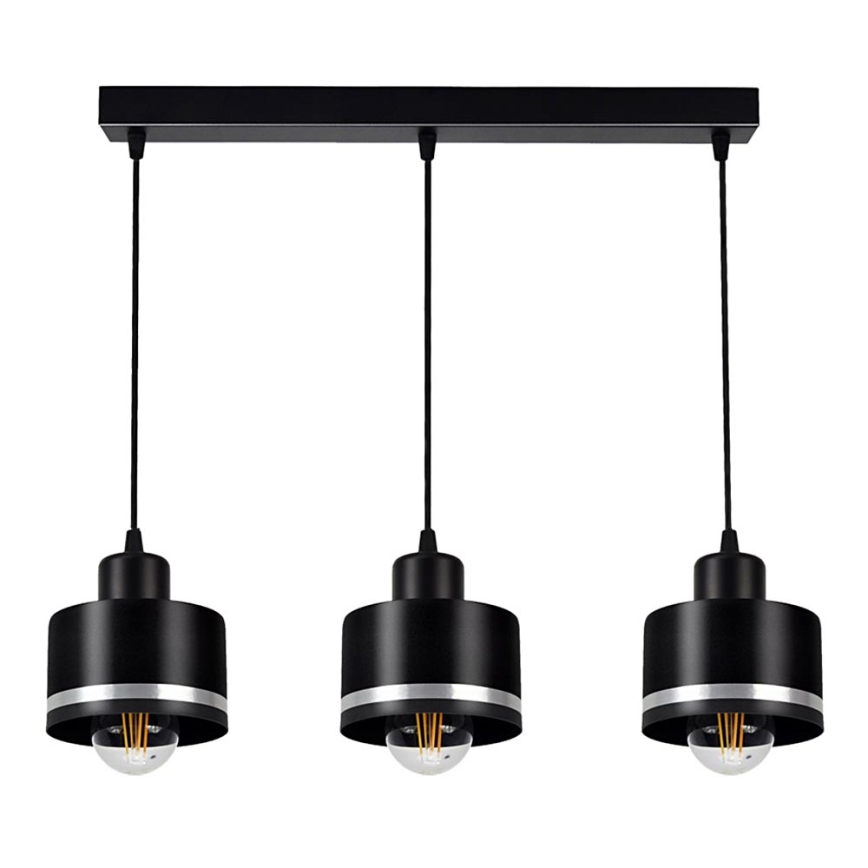 Luster na lanku BODO SILVER 3xE27/60W/230V