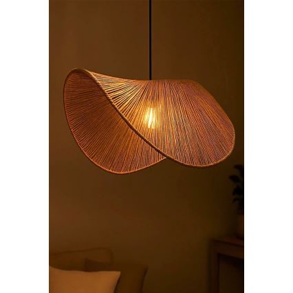 Luster na lanku BOHO 1xE27/40W/230V rafia