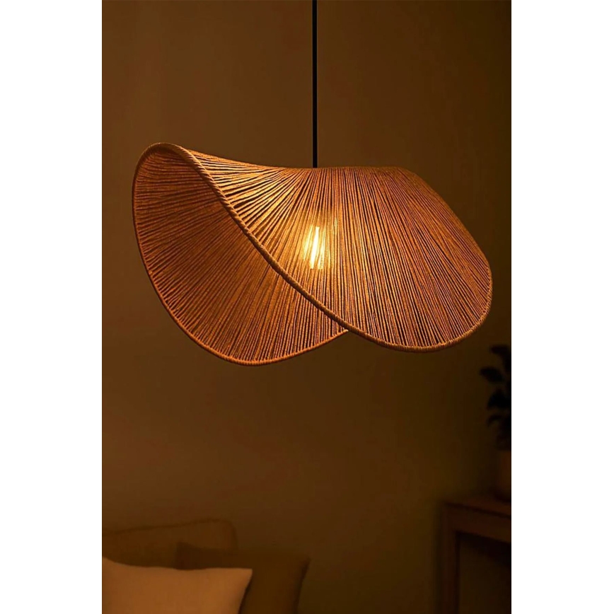 Luster na lanku BOHO 1xE27/40W/230V rafia