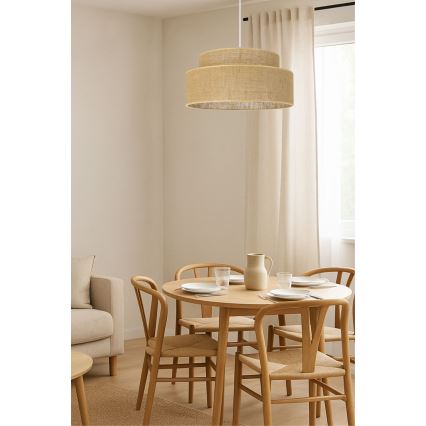 Luster na lanku BOHO 1xE27/60W/230V béžová