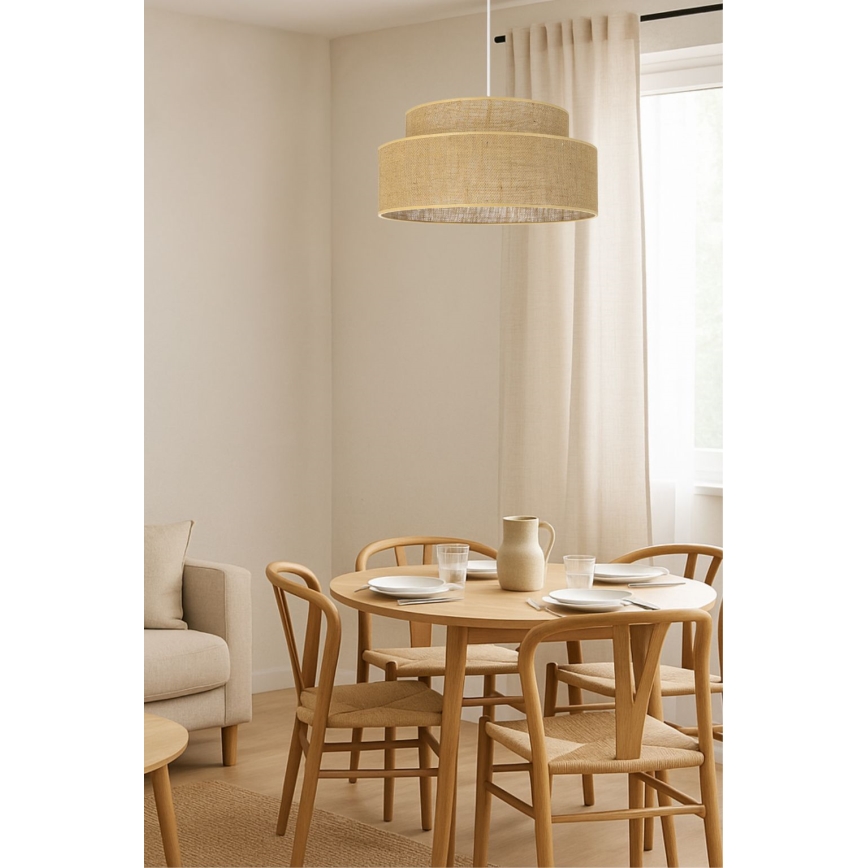 Luster na lanku BOHO 1xE27/60W/230V béžová