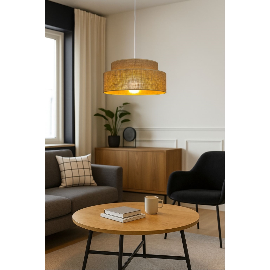 Luster na lanku BOHO 1xE27/60W/230V béžová