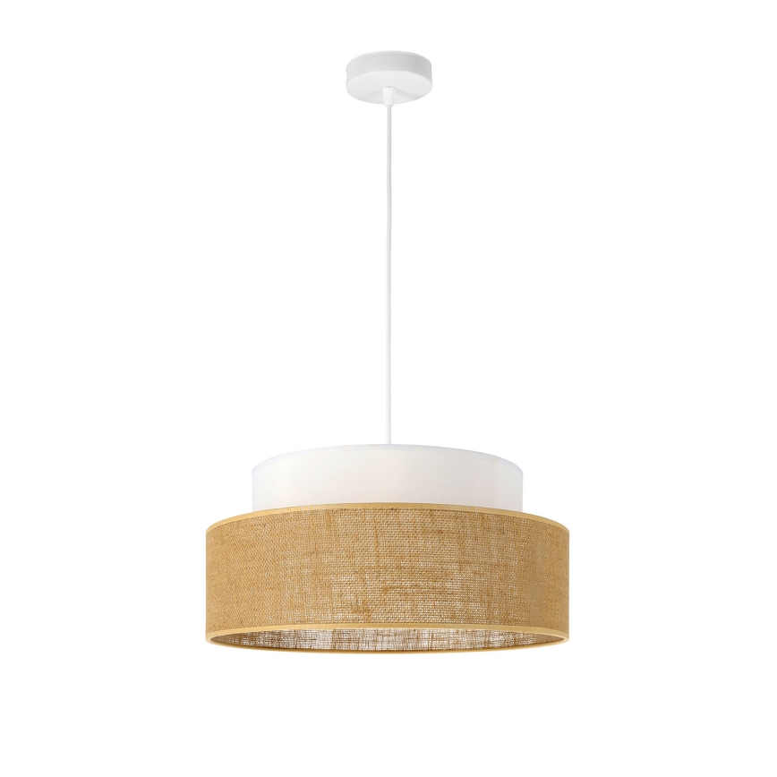 Luster na lanku BOHO 1xE27/60W/230V biela/béžová
