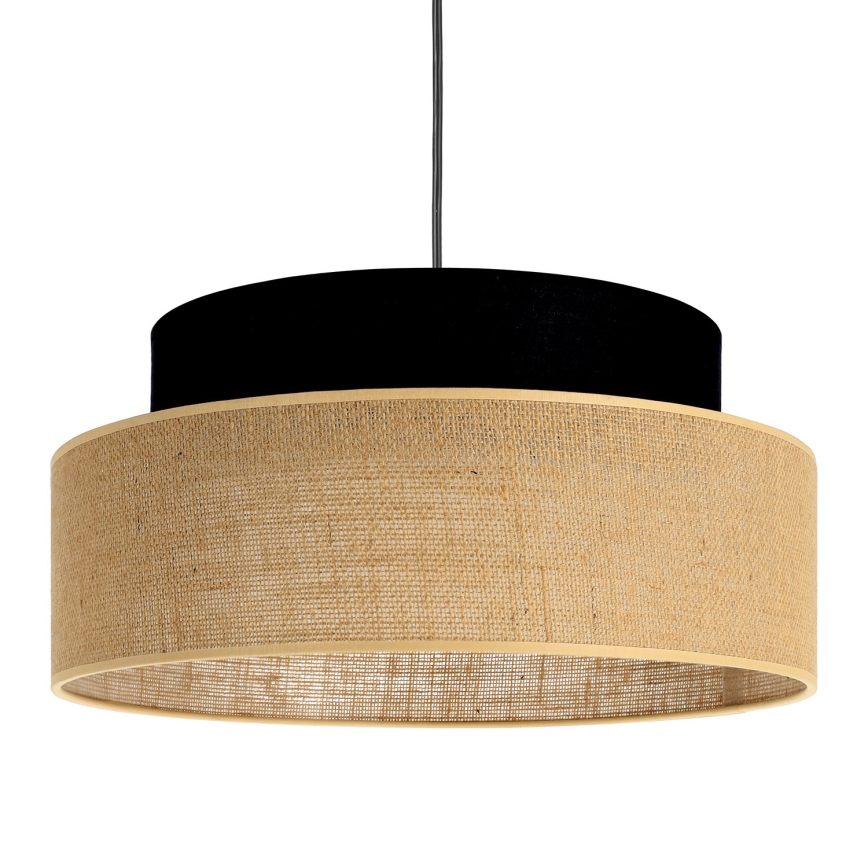 Luster na lanku BOHO 1xE27/60W/230V čierna/béžová