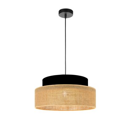 Luster na lanku BOHO 1xE27/60W/230V čierna/béžová