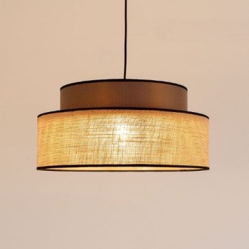 Luster na lanku BOHO 1xE27/60W/230V hnedá/béžová