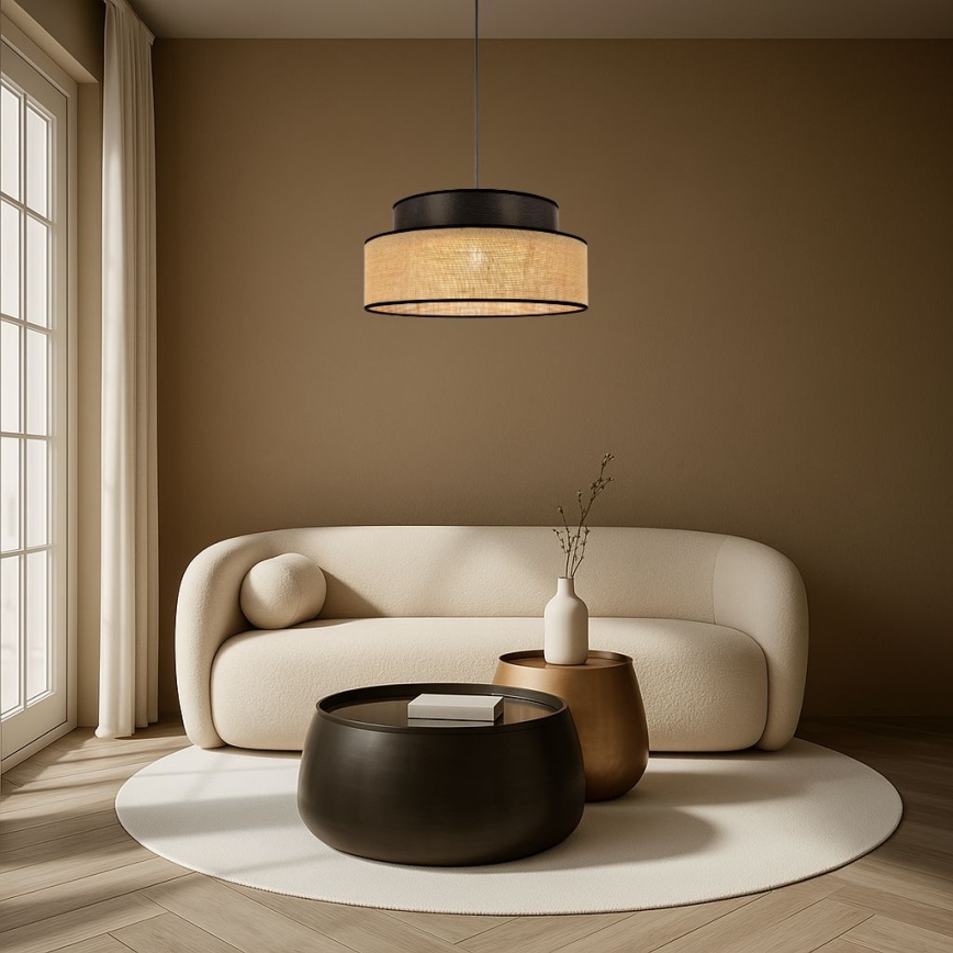 Luster na lanku BOHO 1xE27/60W/230V hnedá/béžová