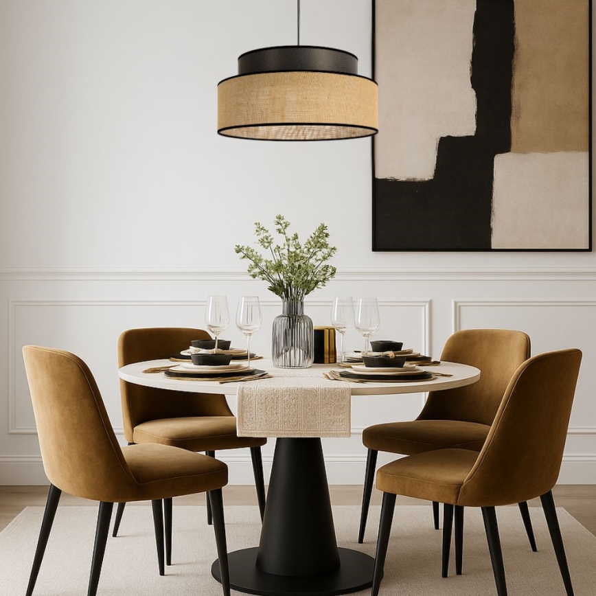 Luster na lanku BOHO 1xE27/60W/230V hnedá/béžová
