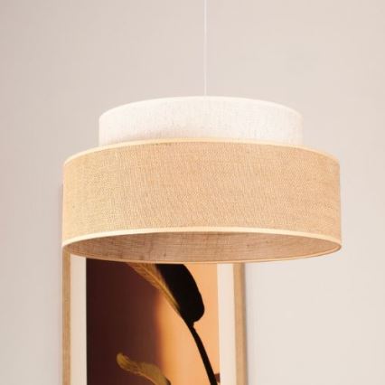 Luster na lanku BOHO 1xE27/60W/230V krémová/béžová