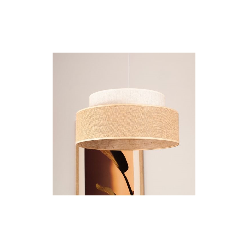 Luster na lanku BOHO 1xE27/60W/230V krémová/béžová