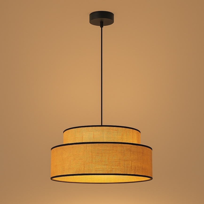 Luster na lanku BOHO 1xE27/60W/230V pr. 40 cm béžová
