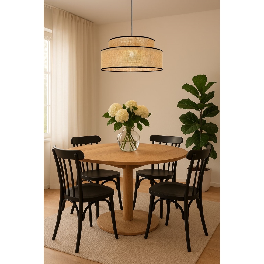 Luster na lanku BOHO 1xE27/60W/230V pr. 40 cm béžová