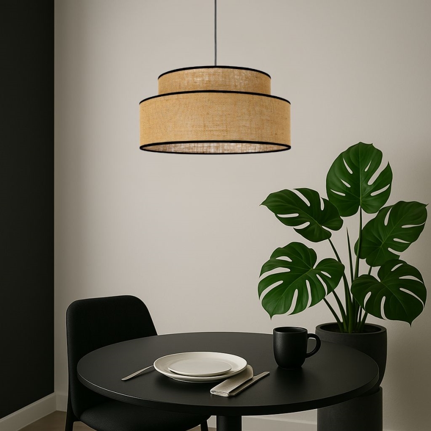 Luster na lanku BOHO 1xE27/60W/230V pr. 40 cm béžová