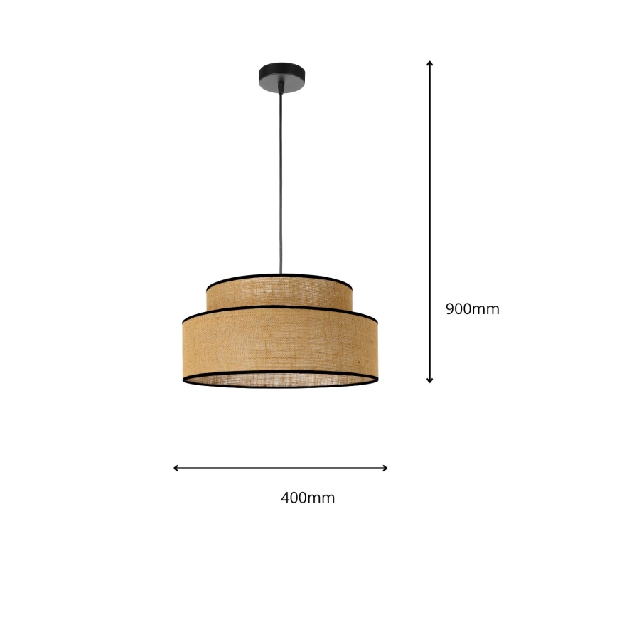 Luster na lanku BOHO 1xE27/60W/230V pr. 40 cm béžová
