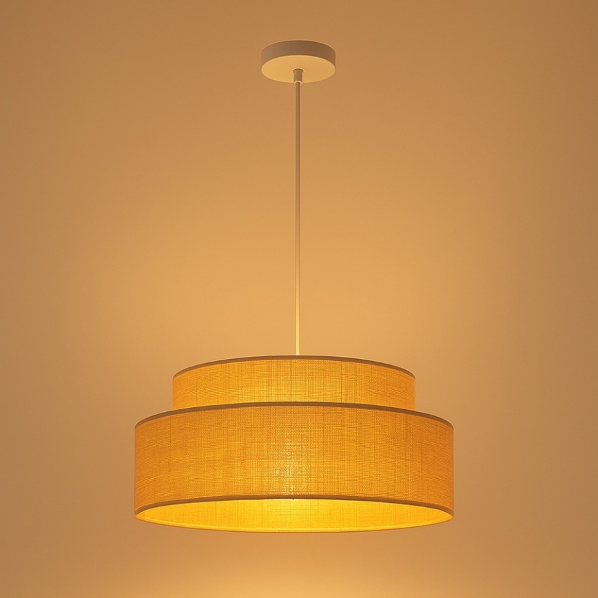 Luster na lanku BOHO 1xE27/60W/230V pr. 40 cm béžová