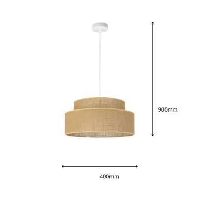 Luster na lanku BOHO 1xE27/60W/230V pr. 40 cm béžová