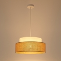 Luster na lanku BOHO 1xE27/60W/230V pr. 40 cm biela/béžová
