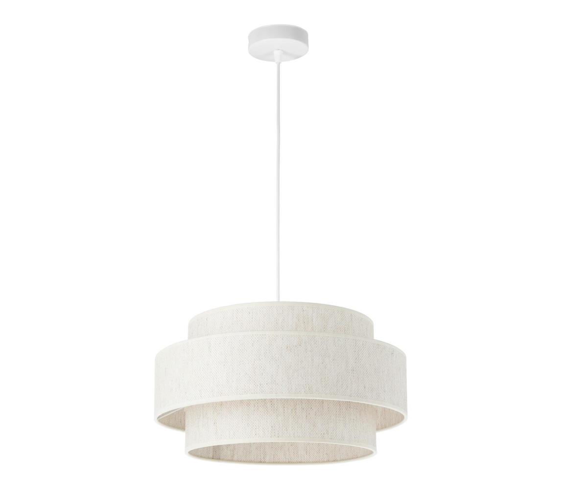 Luster na lanku BOHO 1xE27/60W/230V pr. 40 cm biela H0182