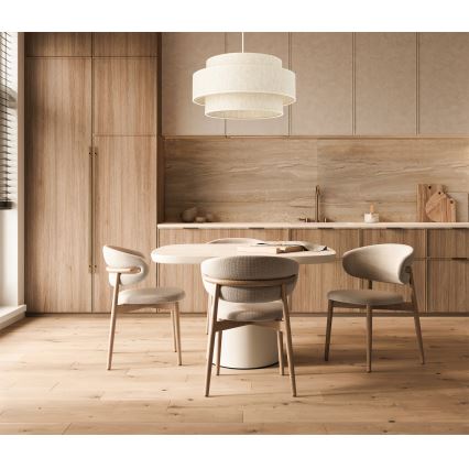 Luster na lanku BOHO 1xE27/60W/230V pr. 40 cm biela