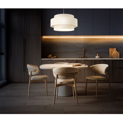 Luster na lanku BOHO 1xE27/60W/230V pr. 40 cm biela