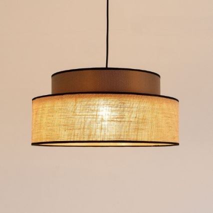 Luster na lanku BOHO 1xE27/60W/230V pr. 40 cm hnedá/béžová