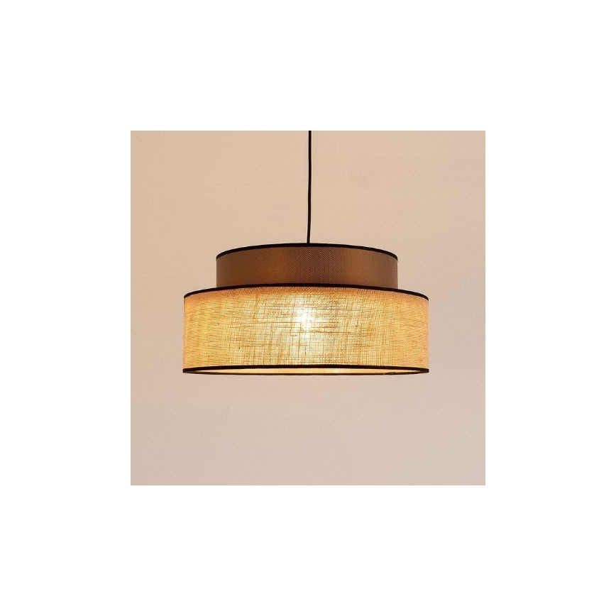Luster na lanku BOHO 1xE27/60W/230V pr. 40 cm hnedá/béžová