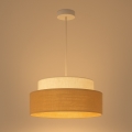 Luster na lanku BOHO 1xE27/60W/230V pr. 40 cm krémová/béžová