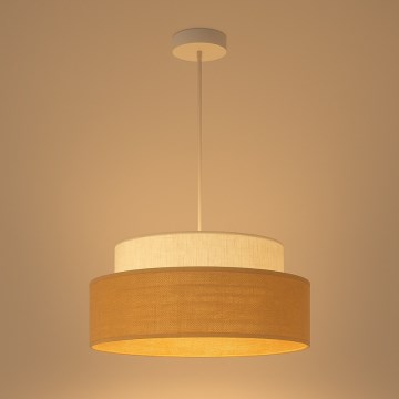 Luster na lanku BOHO 1xE27/60W/230V pr. 40 cm krémová/béžová
