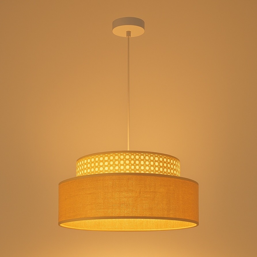 Luster na lanku BOHO 1xE27/60W/230V pr. 40 cm ratan
