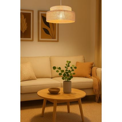 Luster na lanku BOHO 1xE27/60W/230V ratan