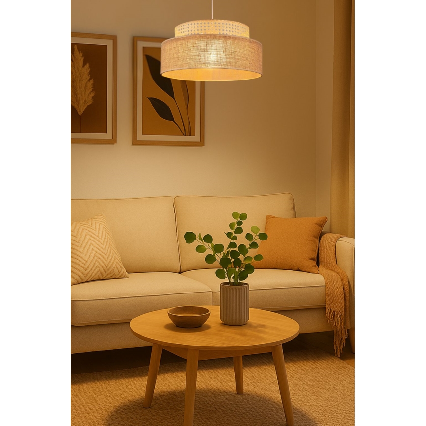 Luster na lanku BOHO 1xE27/60W/230V ratan