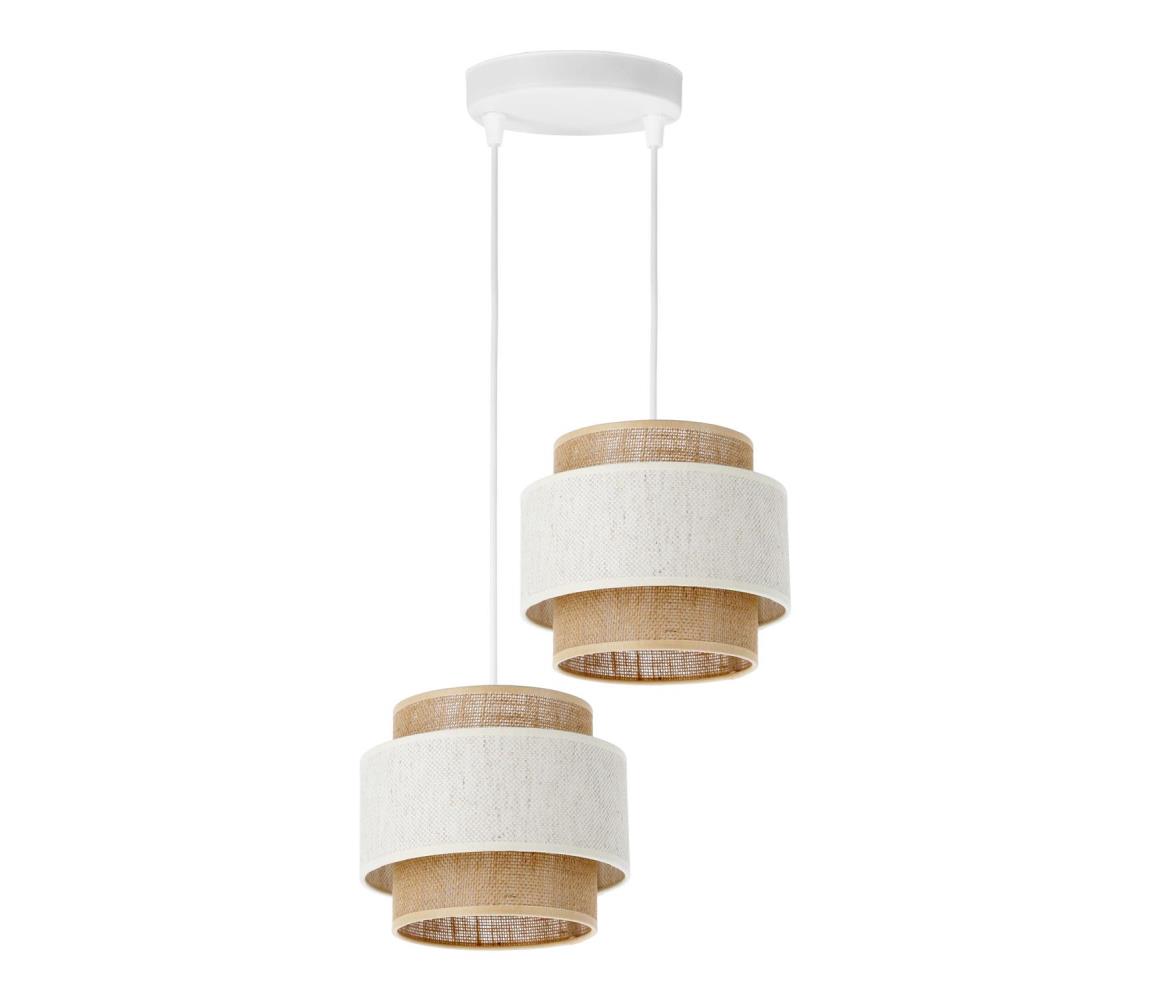 Luster na lanku BOHO 2xE27/60W/230V krémová/juta H0165