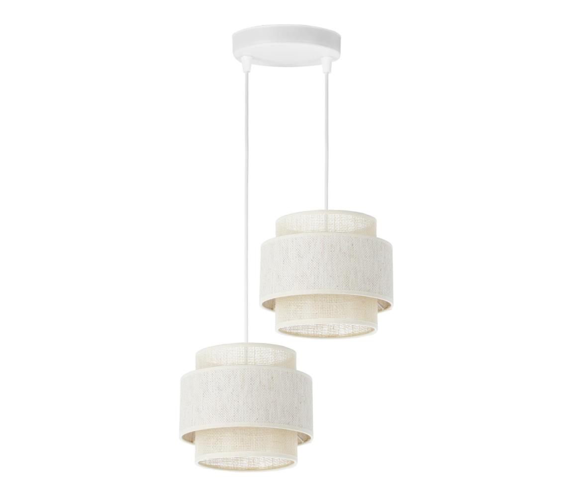 Luster na lanku BOHO 2xE27/60W/230V krémová/juta H0170