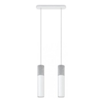 Luster na lanku BORGIO 2xGU10/40W/230V betón/kov biela