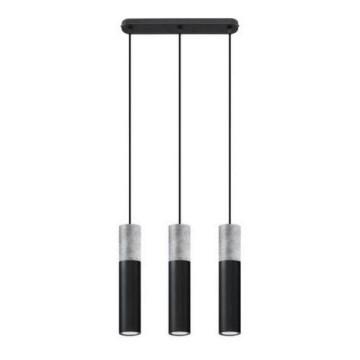 Luster na lanku BORGIO 3xGU10/40W/230V betón/kov čierna