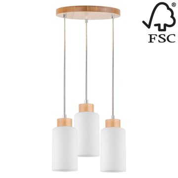 Luster na lanku BOSCO 3xE27/60W/230V breza – FSC certifikované