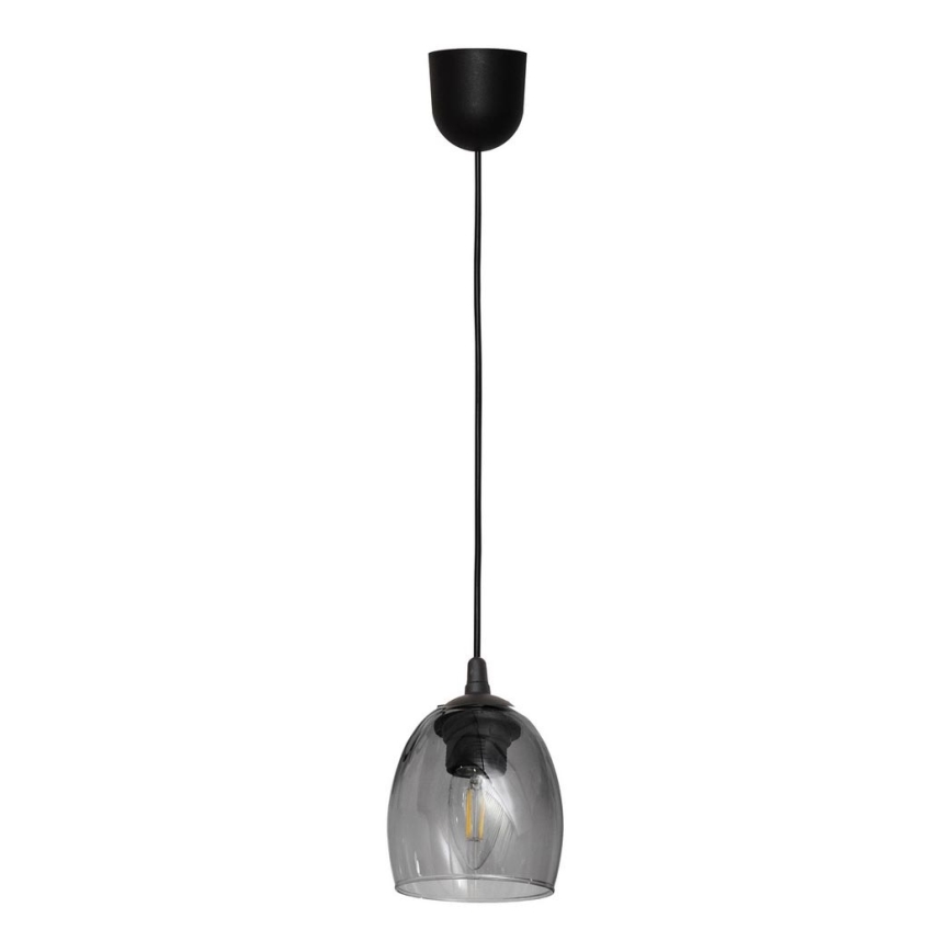 Luster na lanku BRILLANT 1xE27/15W/230V šedá