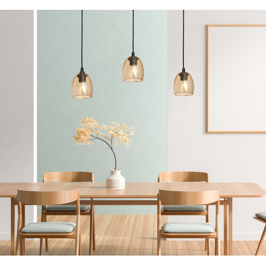 Luster na lanku BRILLANT 3xE27/15W/230V béžová