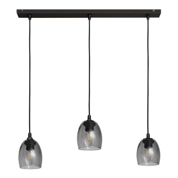Luster na lanku BRILLANT 3xE27/15W/230V šedá