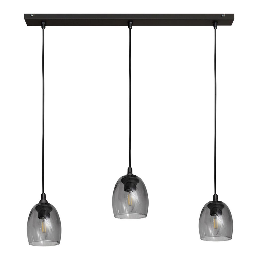 Luster na lanku BRILLANT 3xE27/15W/230V šedá