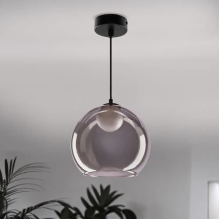 Luster na lanku BRIN 1xG9/15W/230V dymovo čierny