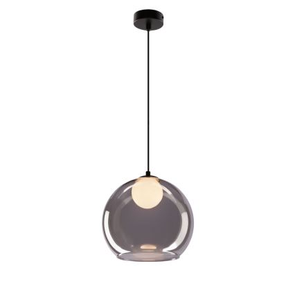 Luster na lanku BRIN 1xG9/15W/230V dymovo čierny