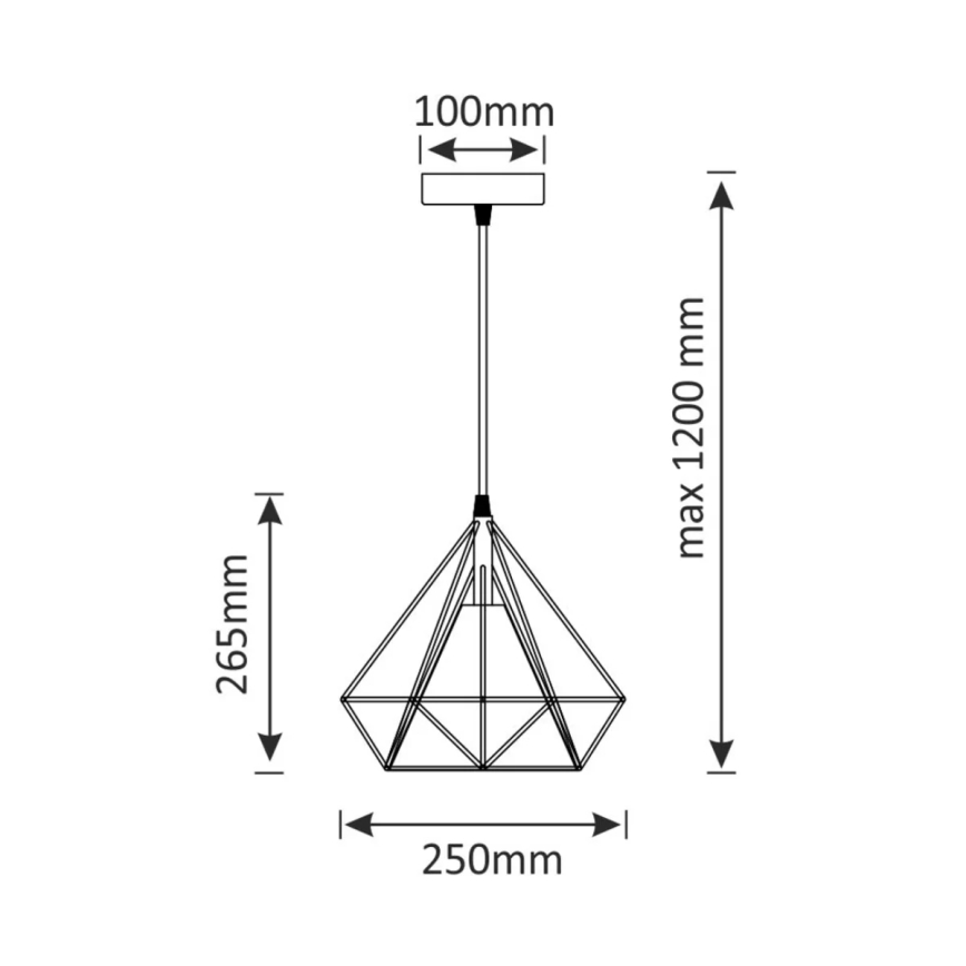 Luster na lanku BROXTON 1xE27/20W/230V
