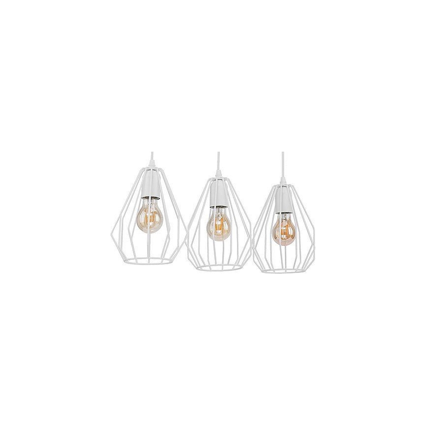 Luster na lanku BRYLANT 3xE27/60W/230V biely