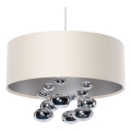 Luster na lanku BUBBLE 1xE27/60W/230V, priemer 50 cm, béžový
