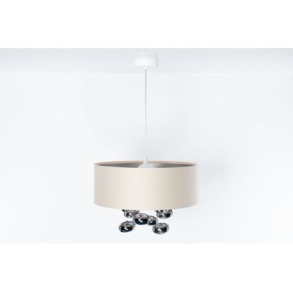 Luster na lanku BUBBLE 1xE27/60W/230V, priemer 50 cm, béžový