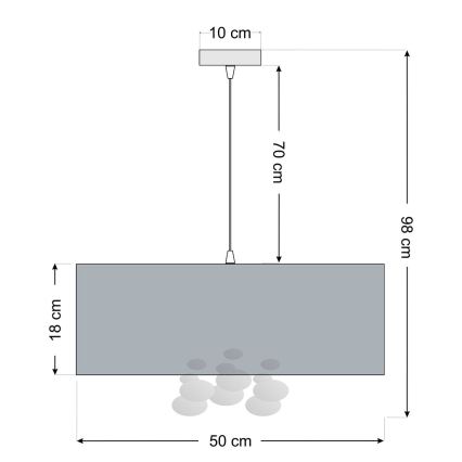 Luster na lanku BUBBLE 1xE27/60W/230V, priemer 50 cm, béžový