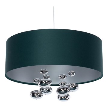Luster na lanku BUBBLE 1×E27/60W/230V, priemer 40 cm, zelený