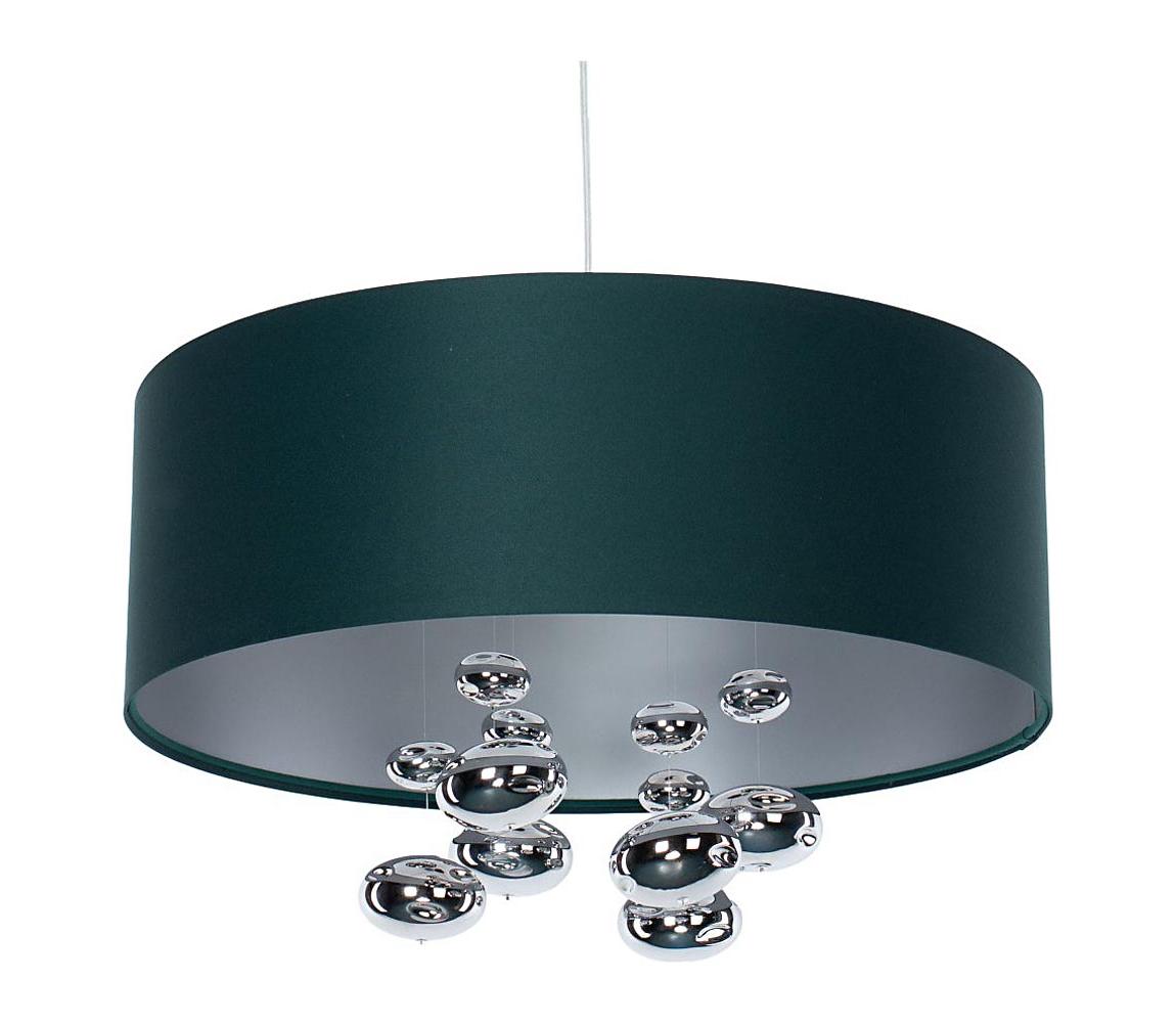 Luster na lanku BUBBLE 1×E27/60W/230V, priemer 40 cm, zelený 01B-003-40